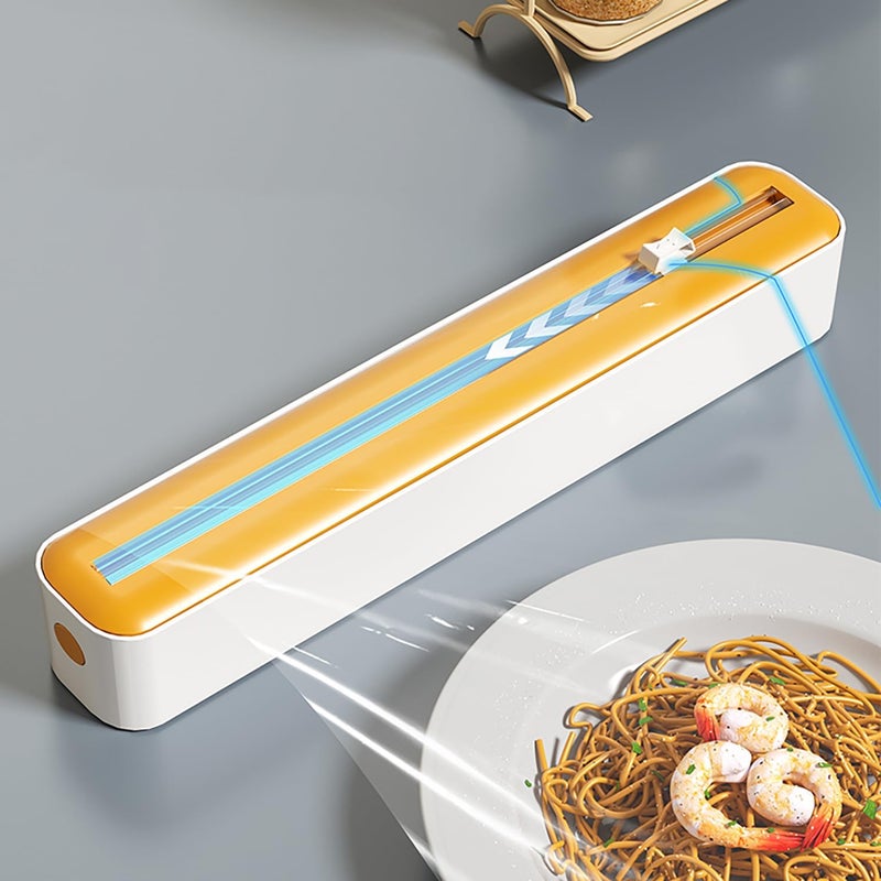 Sonile Multi-Functional Cutter | for 12-Inch Wide, 100-Foot Long Plastic Wrap (Up to 1.65-Inch Diameter), Aluminum Foil, Parchment Paper | Easy to Use | 4 Colors | Magnetic, Suction Modes (Yellow) - Image 4